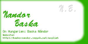 nandor baska business card